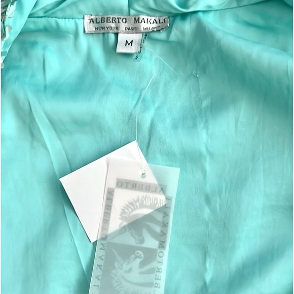 NWT,Alberto Makali,Statement Piece,Metallic Pull-Closed Cape,Unique Seafoam-Teal - Picture 6 of 14